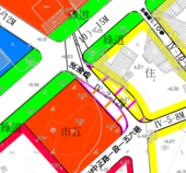 大庄一號公園旁之淡海路配合實際開闢情形調整示意圖