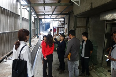 本案規劃楊振植建築師與盛總工程司討論目前危老推動現況