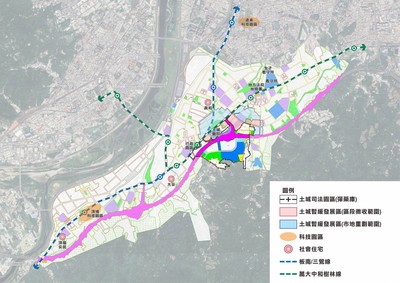 土城司法園區周邊未來發展示意圖。