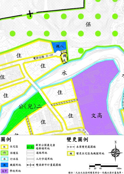都市計畫變更示意圖。