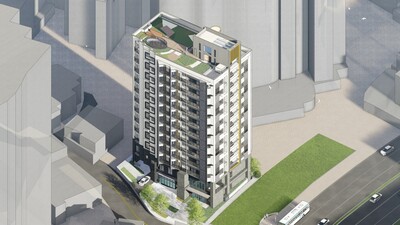 淡水海天段社會住宅與周邊(模擬圖)。