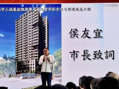 侯友宜市長為土城區板院段停車場及青年社會住宅開工動土典禮致詞。