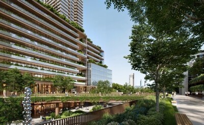 建築物垂直綠化示意圖(新北市政府捷運局提供)