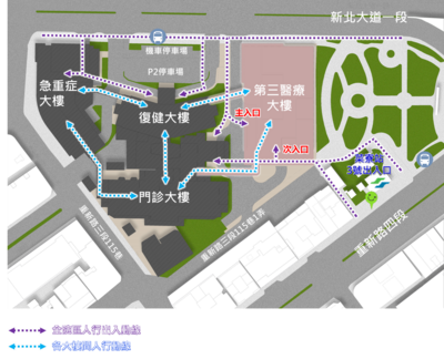 未來基地開放空間及人行動線示意圖