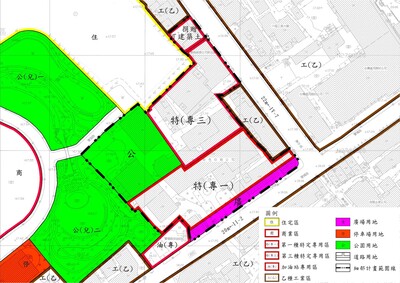 新店榮工單元4土地使用計畫示意圖。