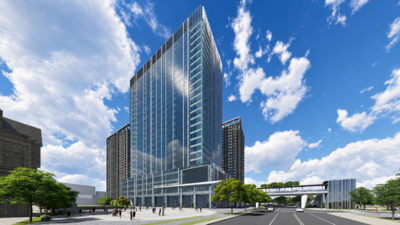 三蘆都心以三重市政大樓為核心,整合溪北建構新北科技治理中樞(圖為模擬示意圖)